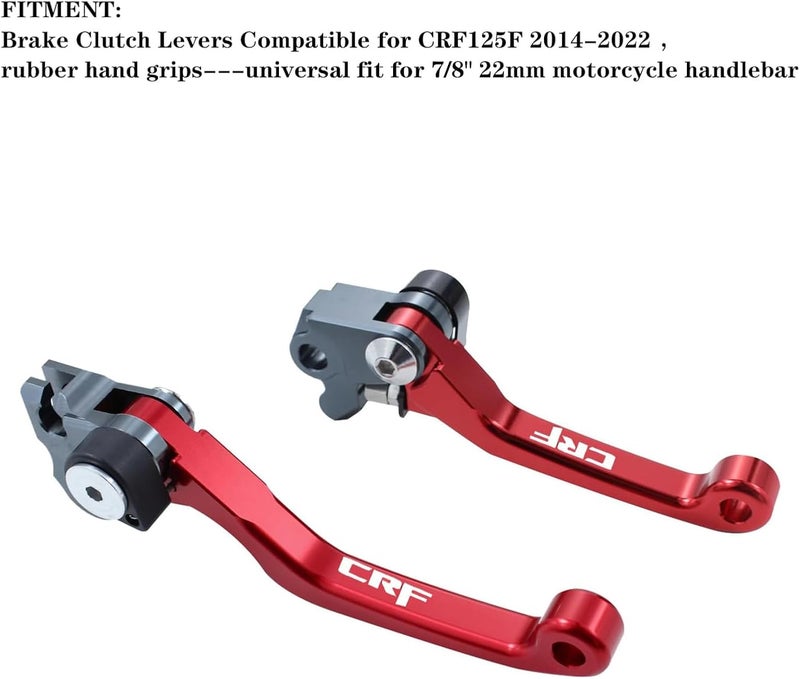 GWH CNC Foldable Brake Clutch Lever Handle Handlebar Grips Set Fit for CRF125F CRF125 F CRF 125 F 2014-2022 Dirt Pit Bike 7/8" 22mm - Image 2